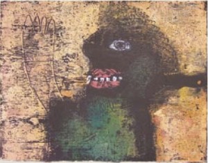 004_awork Be Happy. Monoprint. Henry Mzili Mujunga. 2009