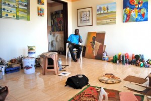 Donald Wasswa in his studio