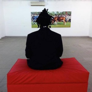 Henry Mzili Mujunga at the Kampala Art Biennale 2014